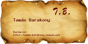 Tamás Barakony névjegykártya